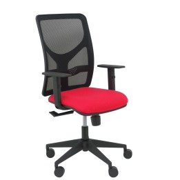 SILLA MOTILLA MALLA NEGRO BRAZO REGULABLE ASIENTO BALI ROJO 21SBALI350B10