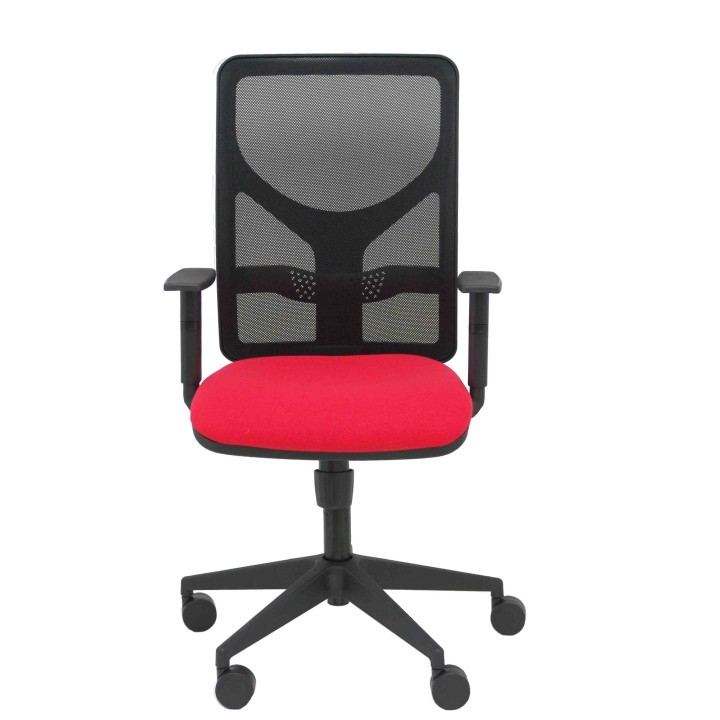 SILLA MOTILLA MALLA NEGRO BRAZO REGULABLE ASIENTO BALI ROJO 21SBALI350B10