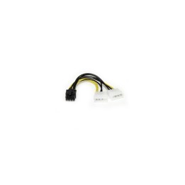 StarTech.com Cable Adaptador de Alimentación de LP4 a PCI Express PCIe de 8 Pines para Tarjeta Gráfica - 15cm Negro Amarillo