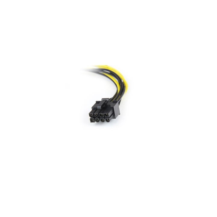 StarTech.com Cable Adaptador de Alimentación de LP4 a PCI Express PCIe de 8 Pines para Tarjeta Gráfica - 15cm Negro Amarillo