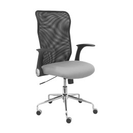 SILLA MINAYA RESPALDO MALLA NEGRO ASIENTO BALI GRIS CLARO 4031BALI40