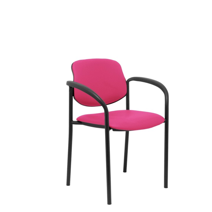 SILLA FIJA VILLALGORDO CHASIS BRAZOS NEGRO SIMILPIEL ROSA 27NSPRSCB