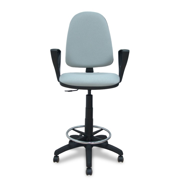 TABURETE AYNA BRAZOS FIJOS RUEDAS DE PARQUE BALI GRIS T04CPBALI40BGOLFRP