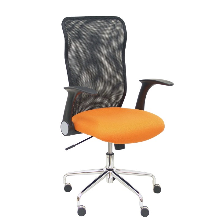 SILLA MINAYA RESPALDO MALLA NEGRO ASIENTO BALI NARANJA 4031BALI308