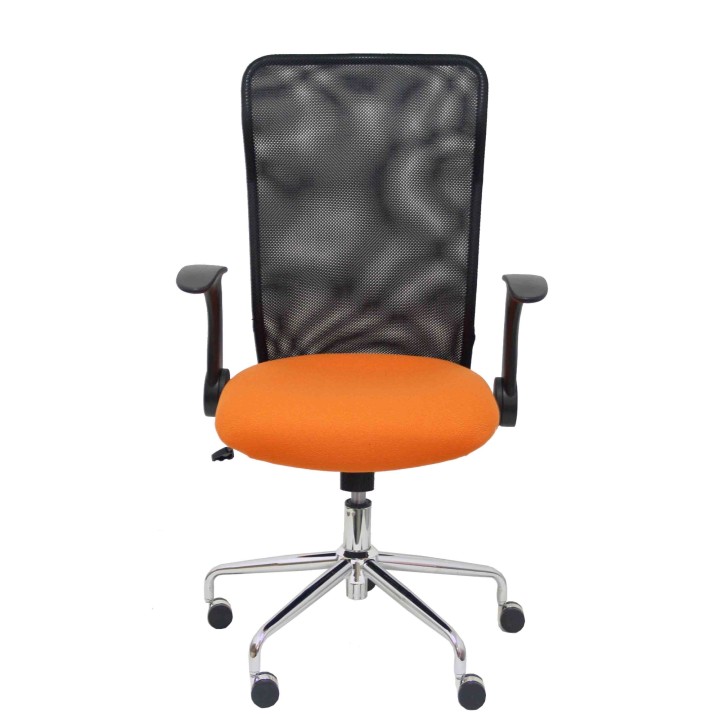 SILLA MINAYA RESPALDO MALLA NEGRO ASIENTO BALI NARANJA 4031BALI308
