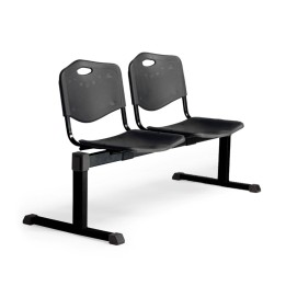 BANCADA CENIZATE 2 PLAZAS ASIENTO PLASTICO INYECTADO NEGRO B2PINE