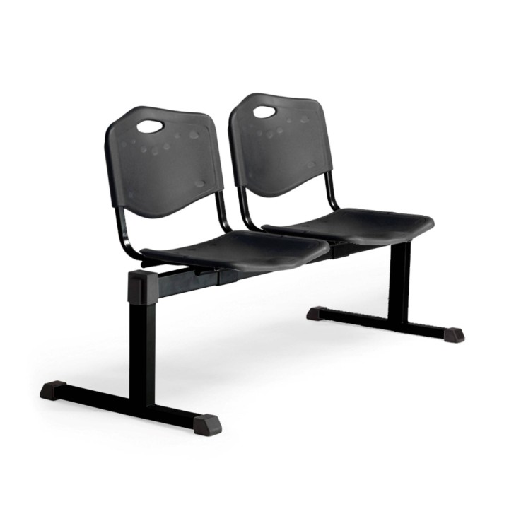 BANCADA CENIZATE 2 PLAZAS ASIENTO PLASTICO INYECTADO NEGRO B2PINE