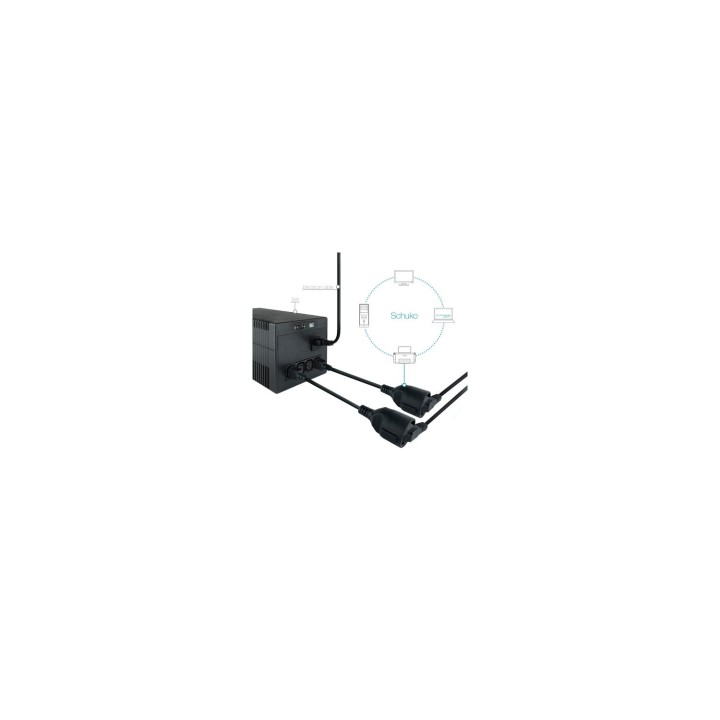 NANOCABLE 10.22.0901 ADAPTADOR ALIMENTACION CONECTORES C14 MACHO A CEE7 HEMBRA 25CM NEGRO