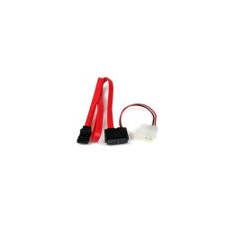 StarTech.com Adaptador Cable SATA Slimline 13 Pines a Molex Macho LP4 y SATA - Rojo