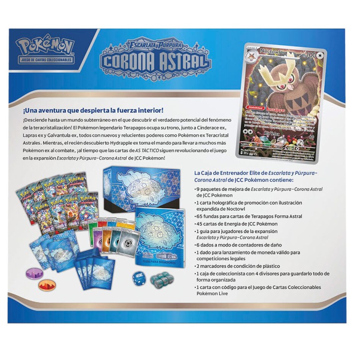 Estuche Entrenador Elite Corona Astral Escarlata & Purpura Pokemon español