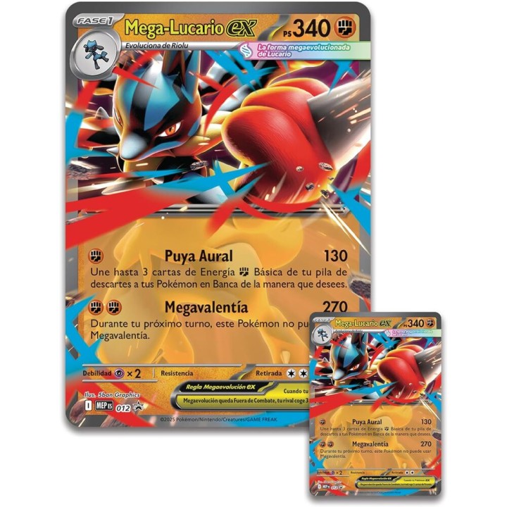 Blister cartas Mega Lucario Ex Pokemon español