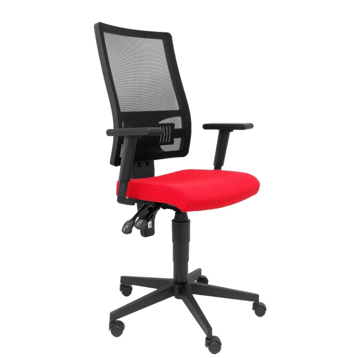 SILLA POVEDILLA RESPALDO MALLA NEGRO ASIENTO BALI ROJO 276DSBALI350