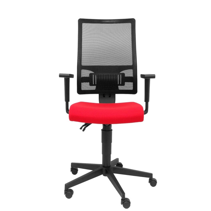 SILLA POVEDILLA RESPALDO MALLA NEGRO ASIENTO BALI ROJO 276DSBALI350