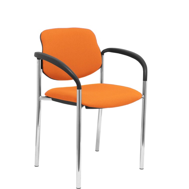 SILLA FIJA VILLALGORDO CHASIS BRAZOS CROMO BALI NARANJA 27CRBALI308CB