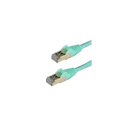 StarTech.com Cable de 2m de Red Ethernet RJ45 Cat6a Blindado STP - Cable sin Enganche Snagless - Aguamarina