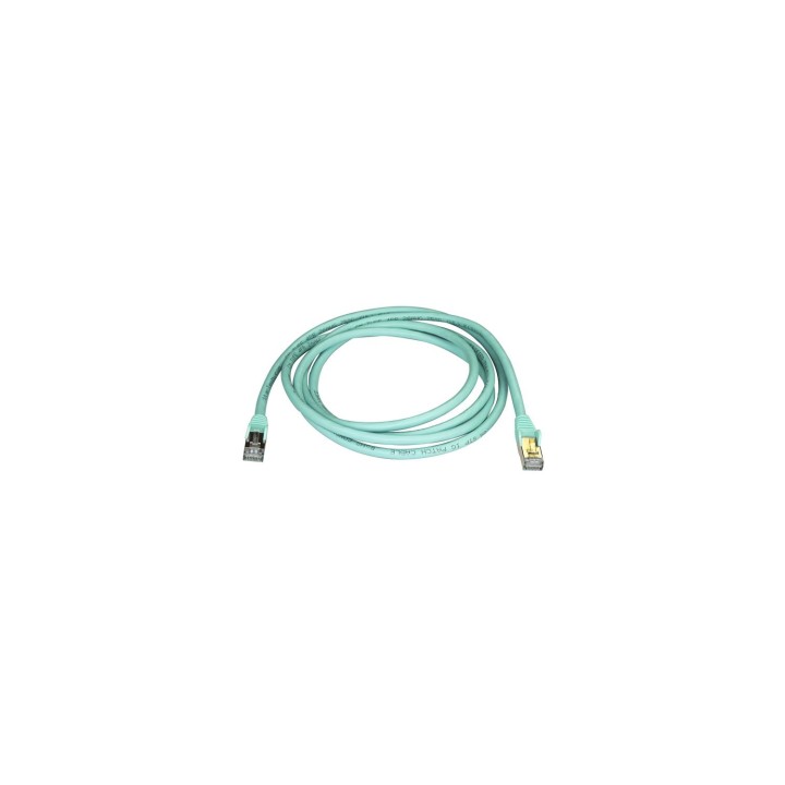 StarTech.com Cable de 2m de Red Ethernet RJ45 Cat6a Blindado STP - Cable sin Enganche Snagless - Aguamarina