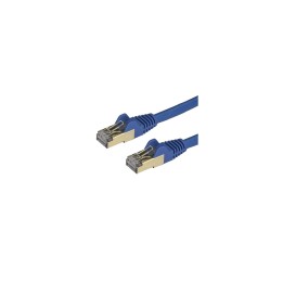 StarTech.com Cable de 0,5m de Red Ethernet RJ45 Cat6a Blindado STP - Cable sin Enganche Snagless - Azul