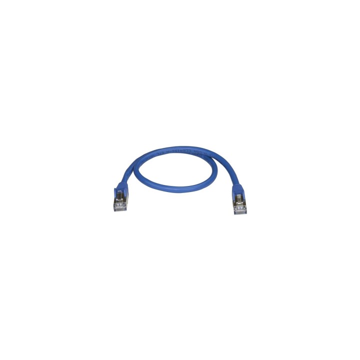 StarTech.com Cable de 0,5m de Red Ethernet RJ45 Cat6a Blindado STP - Cable sin Enganche Snagless - Azul