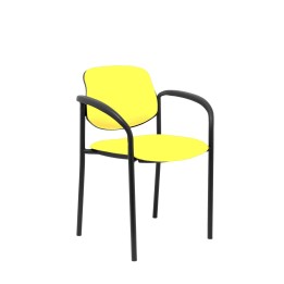 SILLA FIJA VILLALGORDO CHASIS NEGRO BRAZOS SIMILPIEL AMARILLO 27NSPAMCB