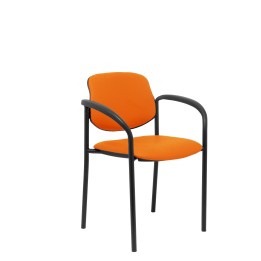 SILLA FIJA VILLALGORDO CHASIS BRAZOS NEGRO SIMILPIEL NARANJA 27NSPNACB