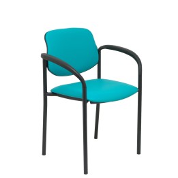 SILLA FIJA VILLALGORDO CHASIS BRAZOS NEGRO SIMILPIEL VERDE 27NSPVECB