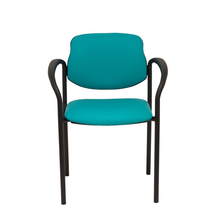 SILLA FIJA VILLALGORDO CHASIS BRAZOS NEGRO SIMILPIEL VERDE 27NSPVECB