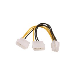StarTech.com LP4PCIEXADAP Cable Adaptador de Alimentación de LP4 a PCI Express de 6 Pines para Tarjeta Gráfica - Negro Blanco