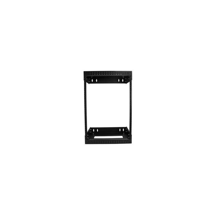 StarTech.com Armario Rack de Servidores de Marco Abierto 15U para Montaje en Pared - Profundidad Ajustable de 12 a 20 - Negro