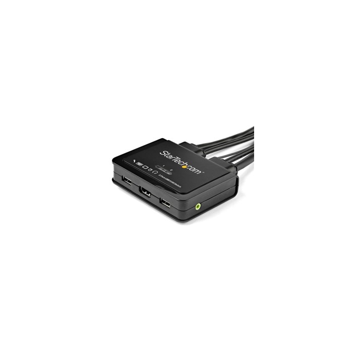 StarTech.com Switch KVM de 2 Puertos HDMI con Cables Incorporados - USB 4K 60Hz