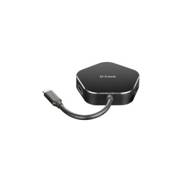 D-link base para portatil y replicador de puertos Alambrico Thunderbolt 3 negro plata DUB-M420