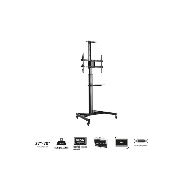Soporte movil para suelo ewent para televisores de 37P a 70P Negro acero