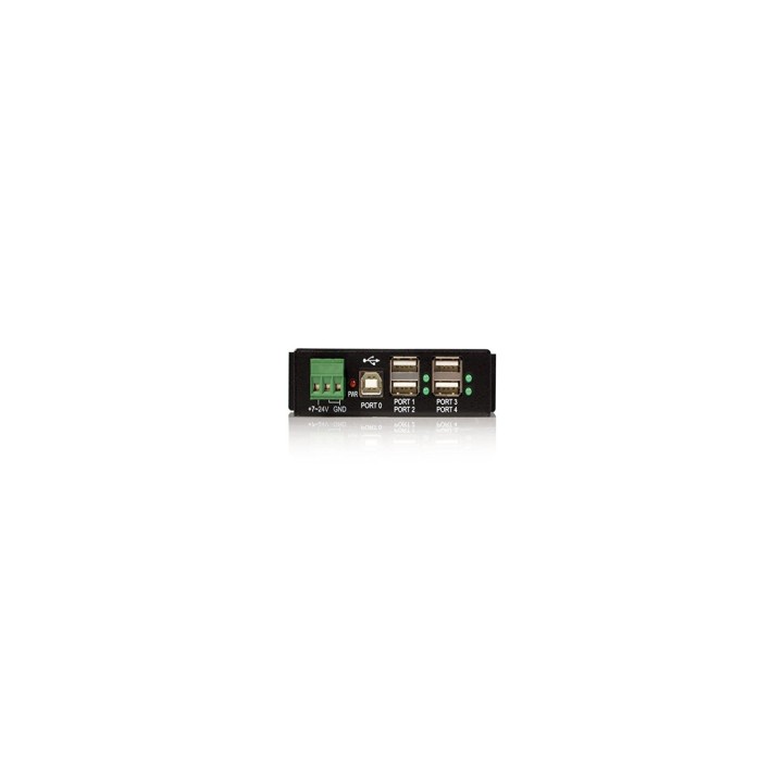 StarTech.com Adaptador Concentrador HUB Ladrón USB 2.0 4 Puertos Reforzado Industrial con Alimentación