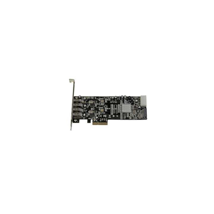 StarTech.com Adaptador Tarjeta PCI Express PCI-E 4 Puertos USB 3.0 UASP Bus Doble con Alimentación Molex SATA