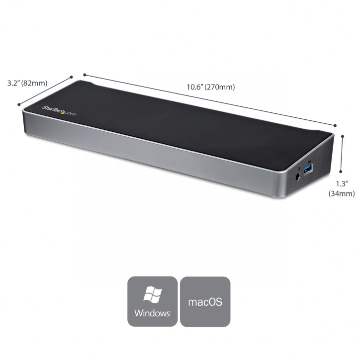 StarTech.com Docking Station USB 3.0 para Tres Monitores - 1x HDMI - 2x DisplayPort - USB3DOCKH2DP
