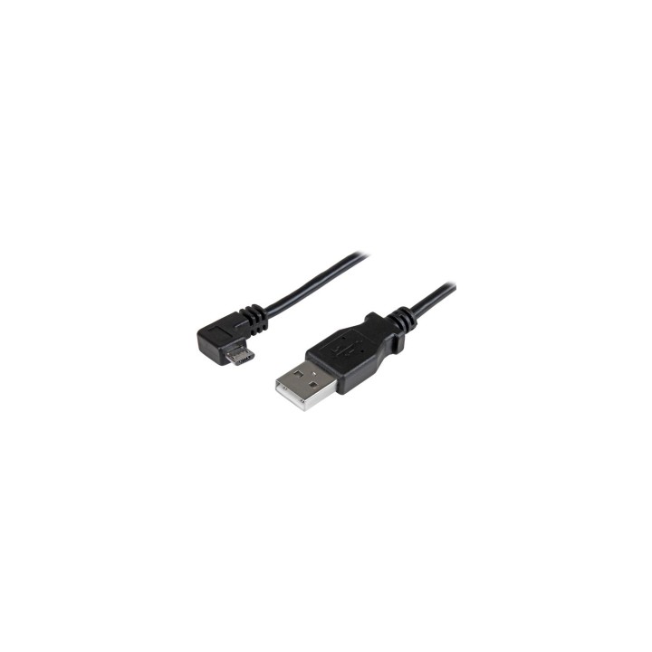 StarTech.com Cable de 1m USB 2.0 Tipo-A macho a Micro USB B macho con conector acodado a la derecha - Cable de Carga y