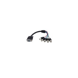 StarTech.com Cable de 30 cm Coaxial para Monitor HD15 VGA a 5 BNC RGBHV - Macho a Hembra - negro