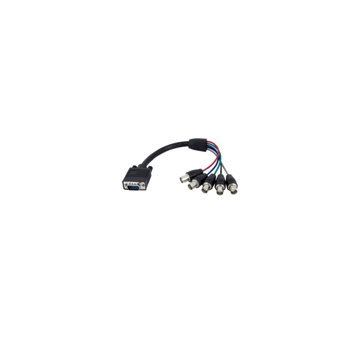 StarTech.com Cable de 30 cm Coaxial para Monitor HD15 VGA a 5 BNC RGBHV - Macho a Hembra - negro