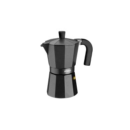 CAFETERA MONIX VITRO NOIR CAPACIDAD 12 TAZAS ALUMINIO CON RECUBRIMIENTO ANTIADHERENTE MANGO ERGONÍ“MICO NEGRO MATE M640012
