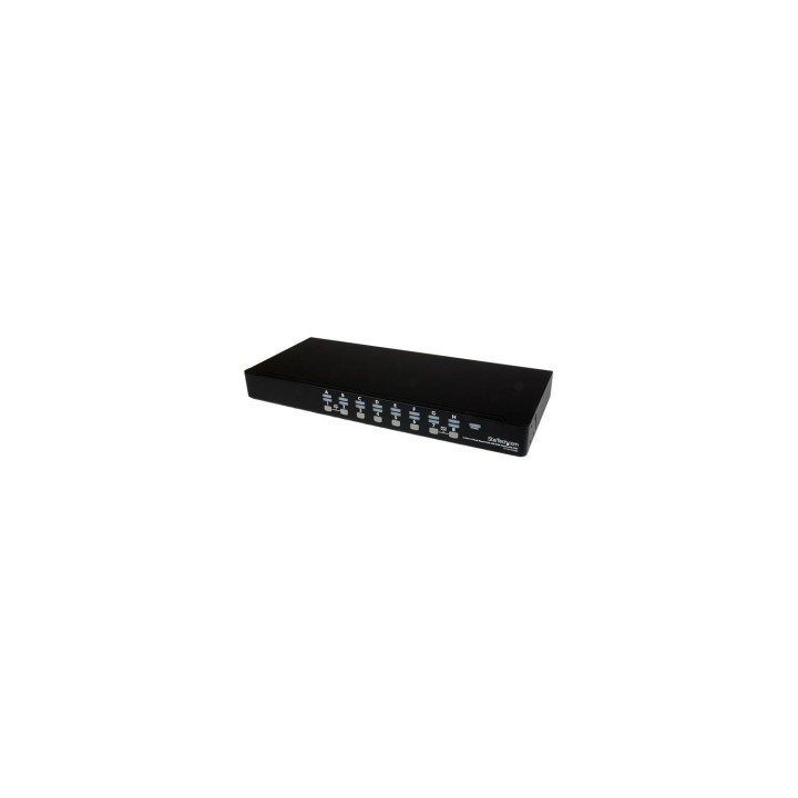 StarTech.com Conmutador Switch KVM 1U OSD y Cables 16 puertos USB A VÍ­deo VGA HD15 - Negro