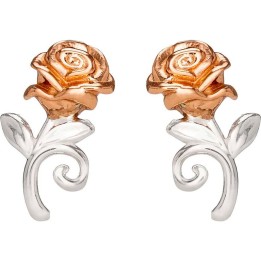 Pendientes Rosa La Bella y la Bestia Disney plata