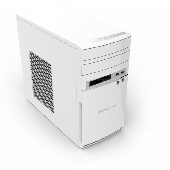 Caja semitorre phoenix micro atx anthracite ventilador 80mm lector de tarjetas blanco PHCAJAMICROATXW