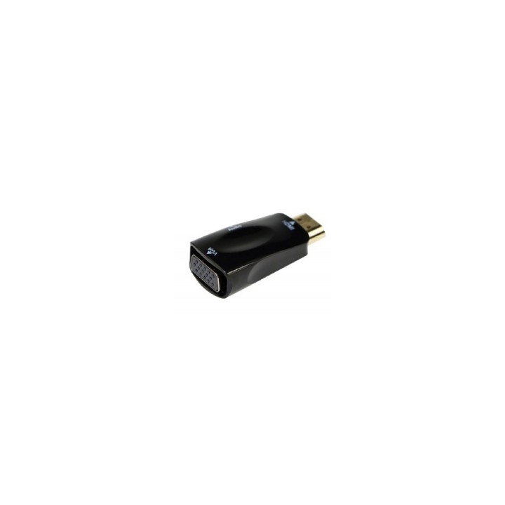 Adaptador gembird hdmi macho a vga hembra negro A-HDMI-VGA-02