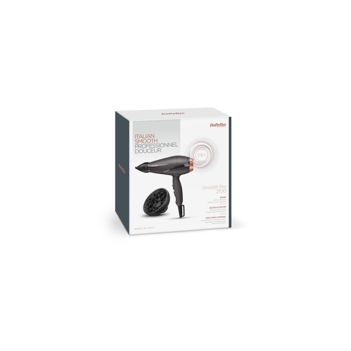 Babyliss Smooth Pro secador de pelo 2100 W tecnologÍ­a iónica monitor ac profesional negro oro rosado 6709DE