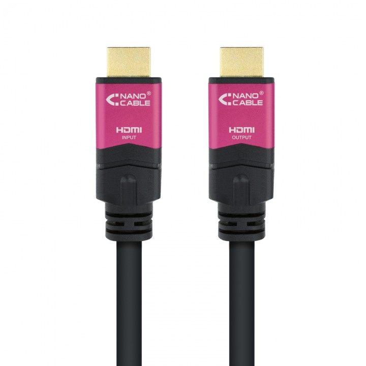 cable nanocable hdmi macho a macho alta velocidad v2.0 repetidor para amplificar señal 25m negro rosa 10.15.3725