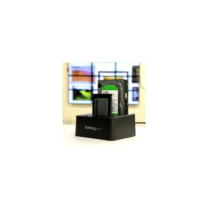 StarTech.com Base de Conexión USB 3.1 10Gbps con UAS de 2 BahÍ­as para Disco Duro o SSD SATA de 2.5 o 3.5 Pulgadas - Negro