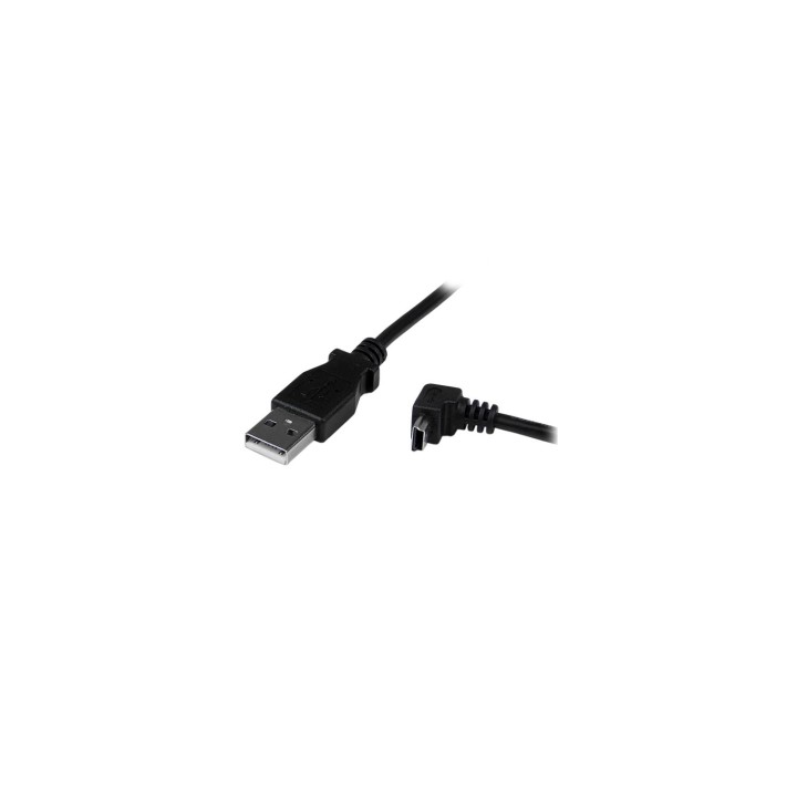 StarTech.com Cable Adaptador USB 2.0 2m USB A Macho a Mini USB B Macho Acodado en Íngulo hacia Abajo negro