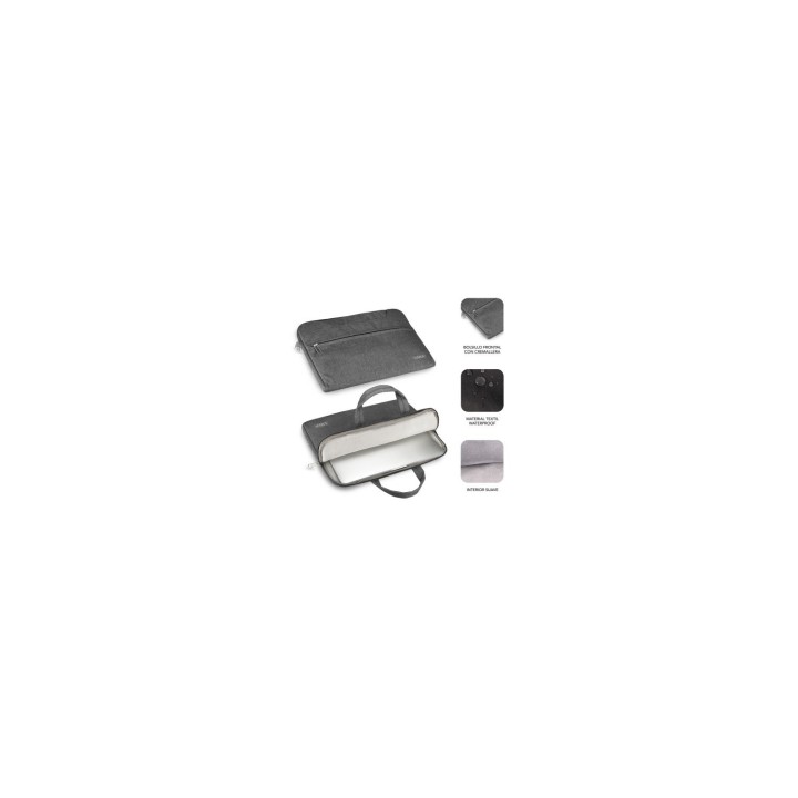 maletin subblim business para portatiles 13.3p a 14p interior alcochado gris SUB-LS-1BS0002