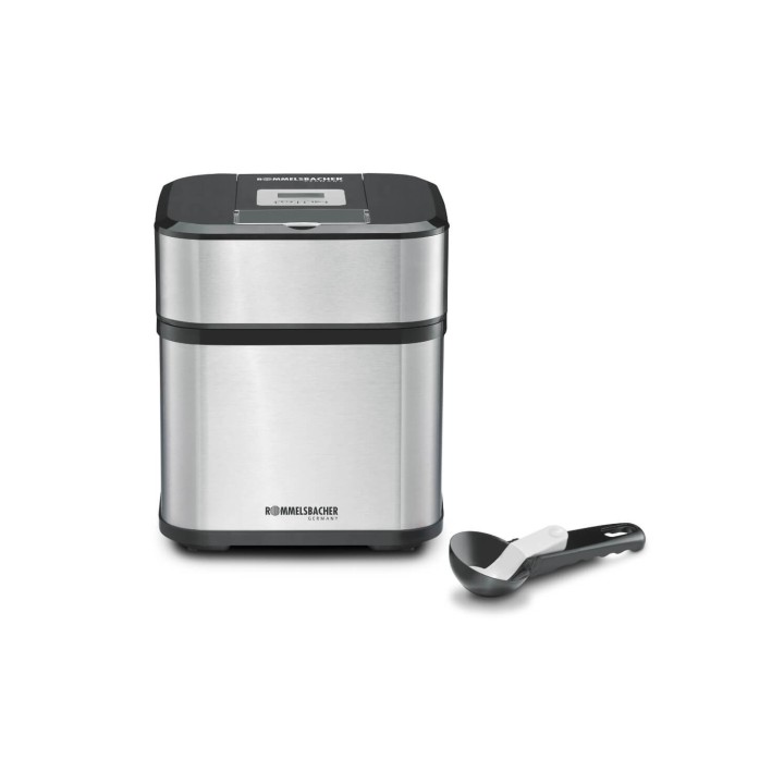 Rommelsbacher IM 12 máquina para helados Heladera tradicional 1,5 L Negro, Acero inoxidable