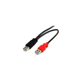 StarTech.com Cable de 1.8m USB 2.0 en Y para Discos Duros Externos - Cable Mini usb B a 2x USB A macho a macho - negro rojo
