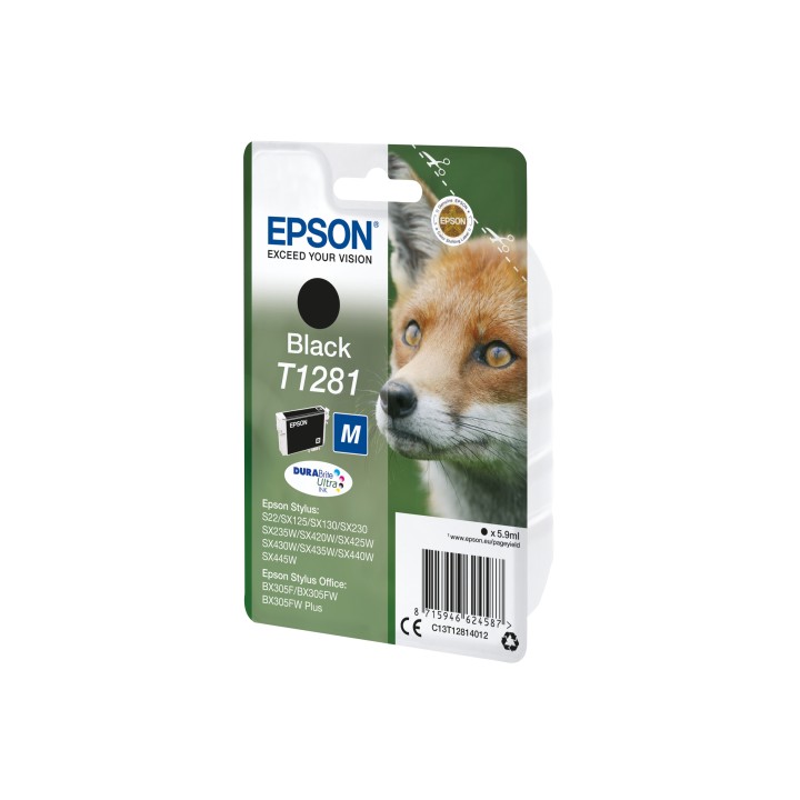 Cartucho Epson Fox T1281 etiqueta RF negro C13T12814022